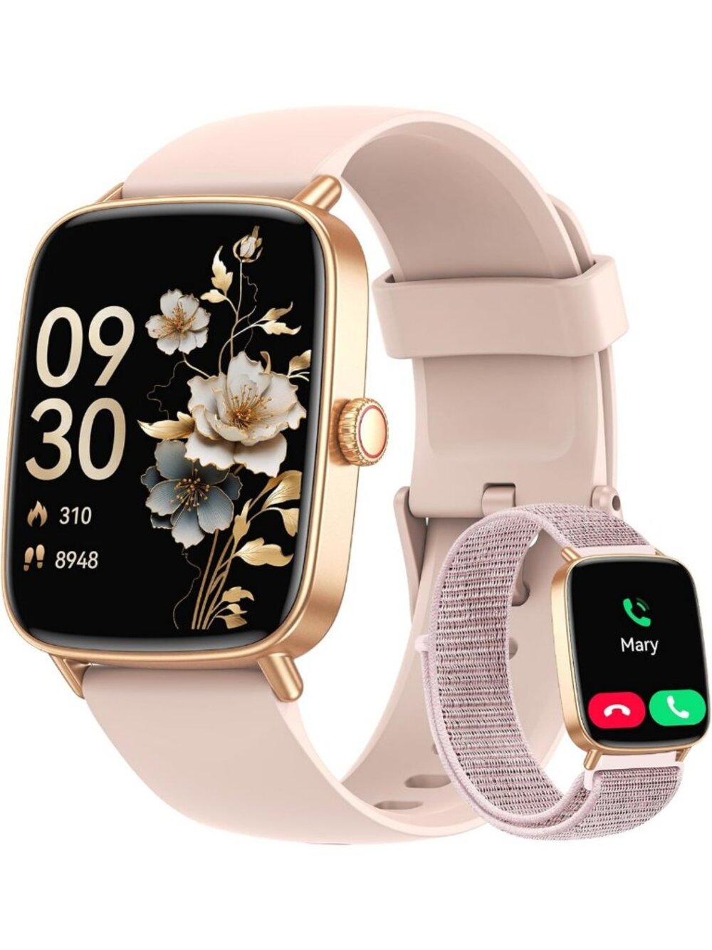 Smart Watches for Women (2 Bands), 1.85" HD Smartwatch for Android iPhone